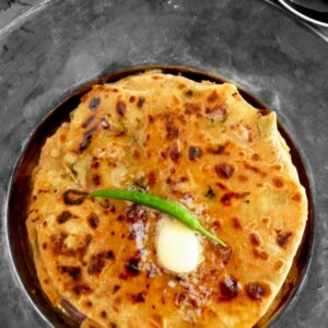 Mooli Paratha with dahi and pickles