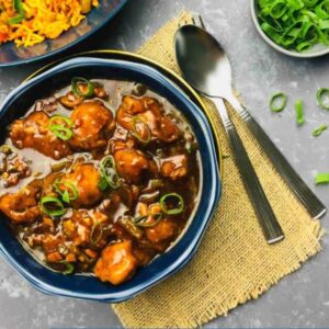 Chicken manchurian with Fried Rice
