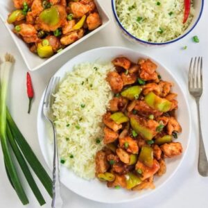 Chilli chicken with fried rice