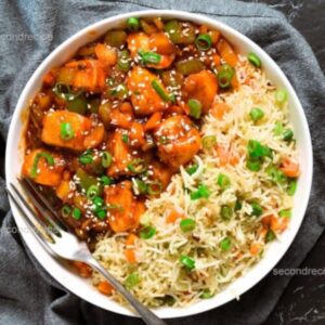 Paneer Chilli With Fried Rice