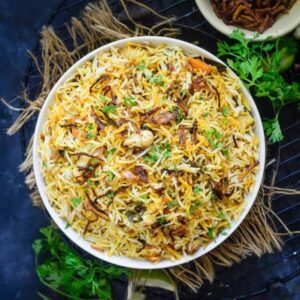 Veg Biriyani w/ raita